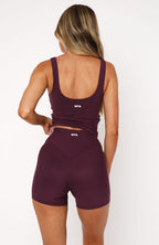 Keep Up High Waisted Shorts 4 Plum