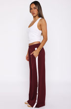 Our Bridges Burned Wide Leg Pants Burgundy