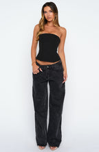 Vixen's Charm Strapless Bustier Black