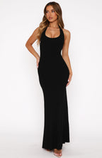 Took A Chance Halter Maxi Dress Black