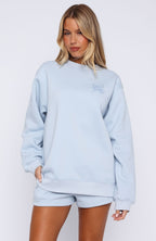 Love You Forever Oversized Sweater Baby Blue