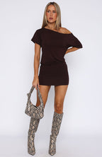 My Own Hero Mini Dress Chocolate