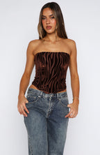 No Repeats Strapless Bustier Chocolate