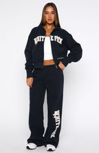 Daydreamers Madeline Wide Leg Sweatpants Navy