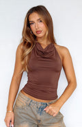 Something To Celebrate Halter Top Chocolate