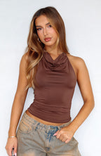 Something To Celebrate Halter Top Chocolate