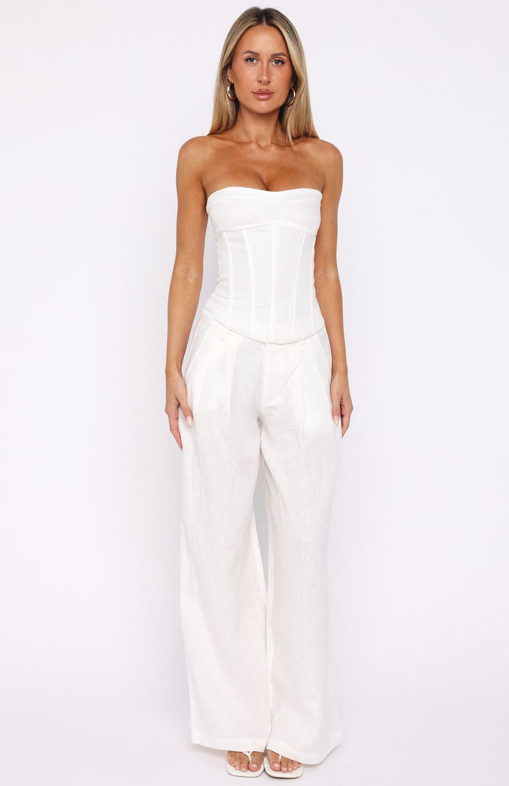Downtown Pulse Strapless Bustier White