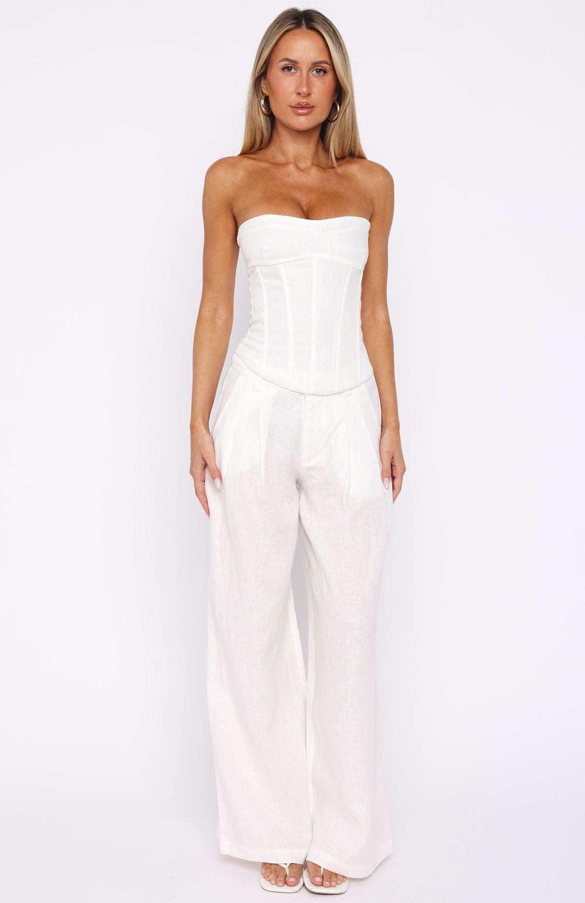 Downtown Pulse Strapless Bustier White