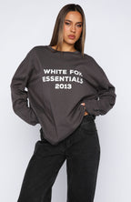 Feel The Vibe Long Sleeve Tee Charcoal