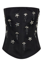 Damned Heart Embellished Bustier Black