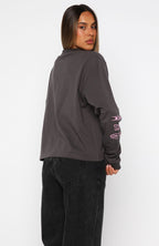 All Around Me Long Sleeve Tee Charcoal