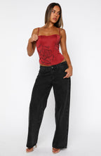 Miss You Always Bustier Ruby Red