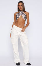 Can't Compete Cargo Pants Off White