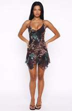 Floating Through It Mini Dress Mystic Leopard