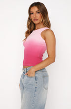 Dinner At Sunset Tank Top Pink Ombre