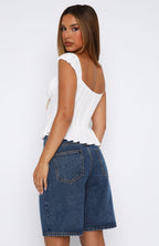 Cut You Off Poplin Top White