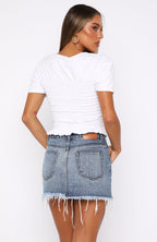 Amelia Denim Mini Skirt Mid Blue Acid