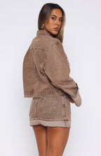 Charlotte Denim Mini Skirt Tan Wash