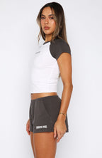 Social Season Baby Tee Charcoal