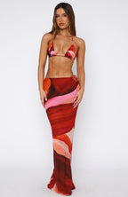 Luminous Maxi Skirt Sunset Petal