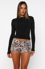 Think Of You Forever Sequin Mini Shorts Kalahari Desert