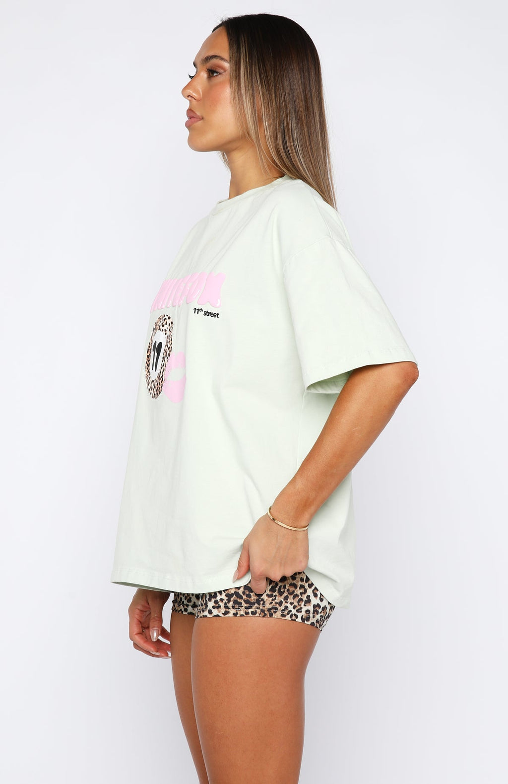 11th Street Concrete Jungle Oversized Tee Iced Matcha