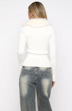 All Bundled Up Knit Cardigan Snow White