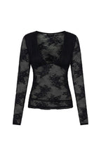 Always Stay Embellished Lace Long Sleeve Top Black