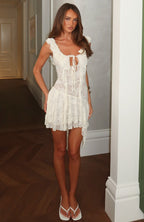 Always Us Lace Mini Dress Off White