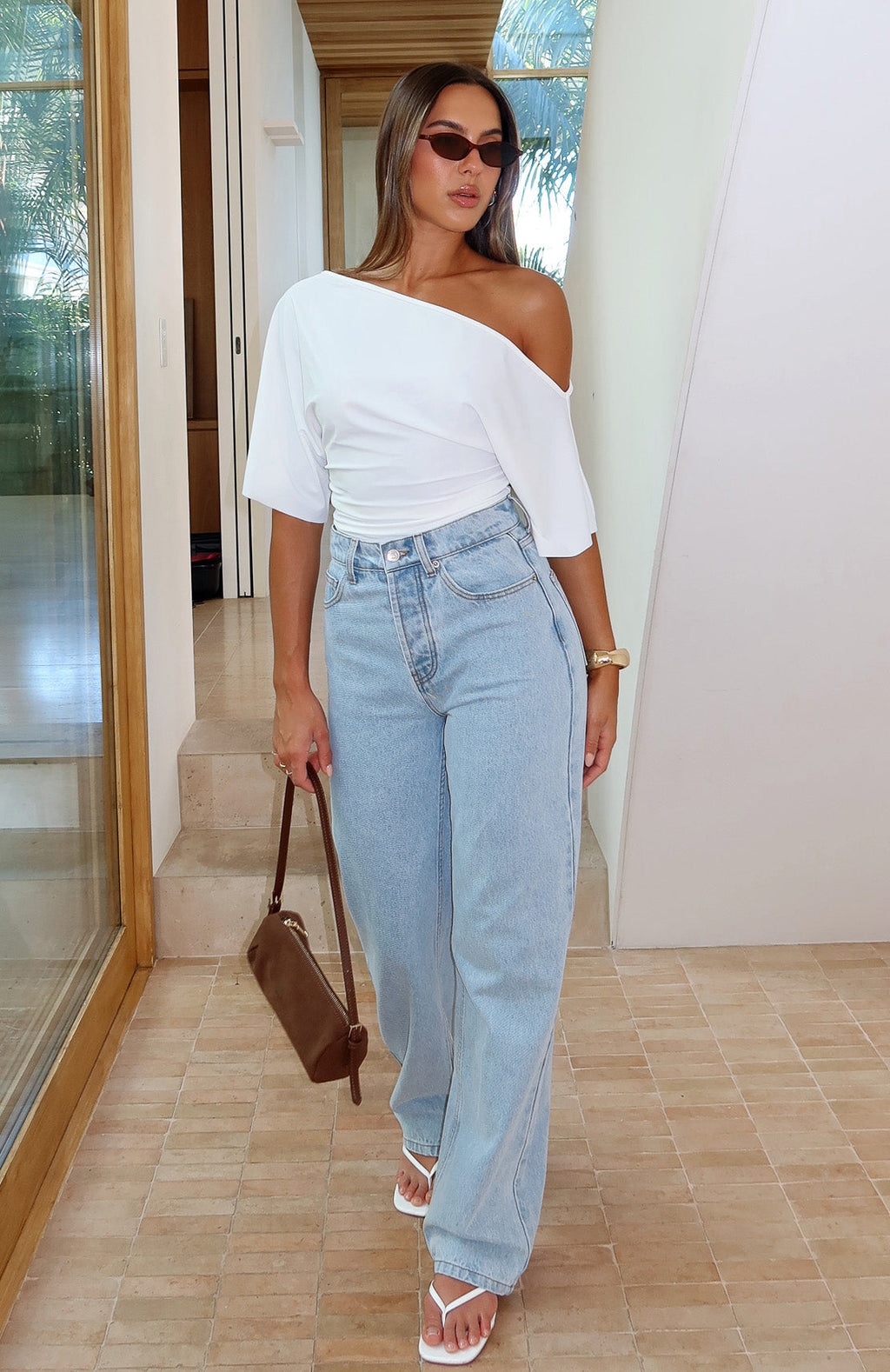 Always With Me High Rise Straight Leg Jeans Mid Blue