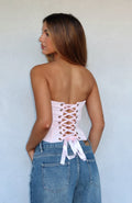 Always Wondering Strapless Bustier Baby Pink