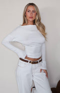 Another Time Long Sleeve Top White