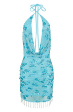 Barcelona Dreams Beaded Mini Dress Baby Blue
