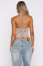 Bless Your Heart Embellished Bustier Champagne