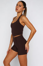 Keep Up High Waisted Shorts 4 Dark Chocolate