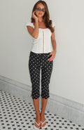 Day For It Capri Pants Black/White Polka Dot