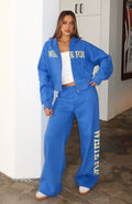 Brand New Start Wide Leg Sweatpants Electric Blue