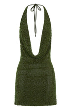By Candlelight Beaded Mini Dress Deep Olive