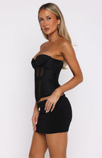 Call Me Your Baby Strapless Bustier Black