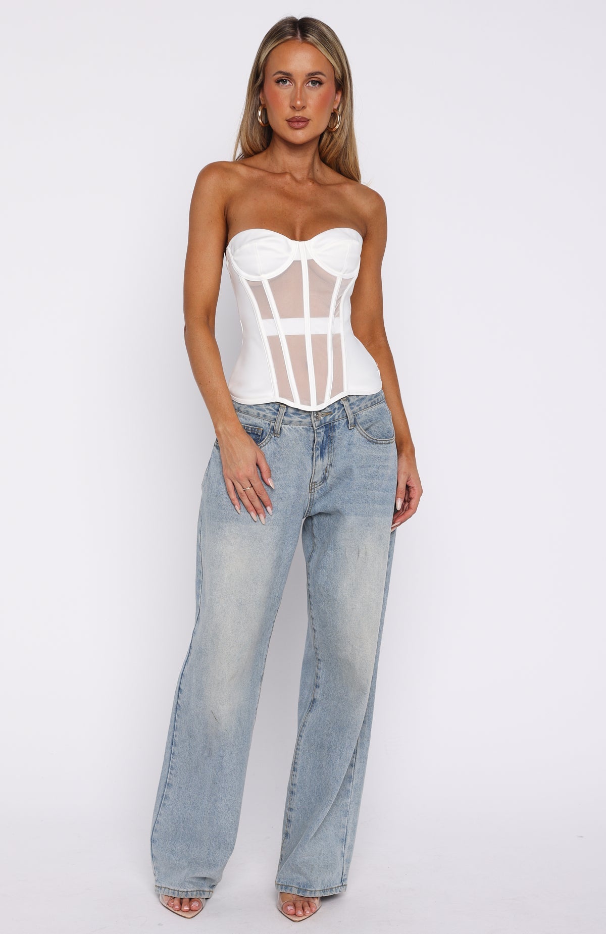 Call Me Your Baby Strapless Bustier White