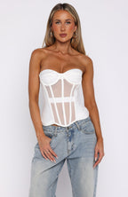 Call Me Your Baby Strapless Bustier White
