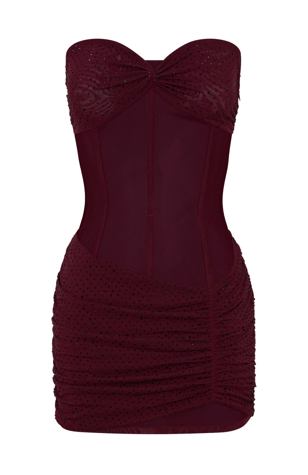 Can't Compare Embellished Mini Dress Burgundy