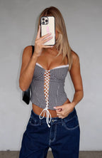 Chasing Me Bustier Gingham