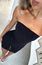 Cherry Lips Strapless Mini Dress Black