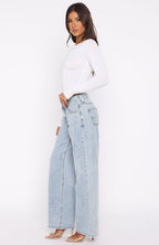 Clarissa Low Rise Wide Leg Jeans Mid Blue