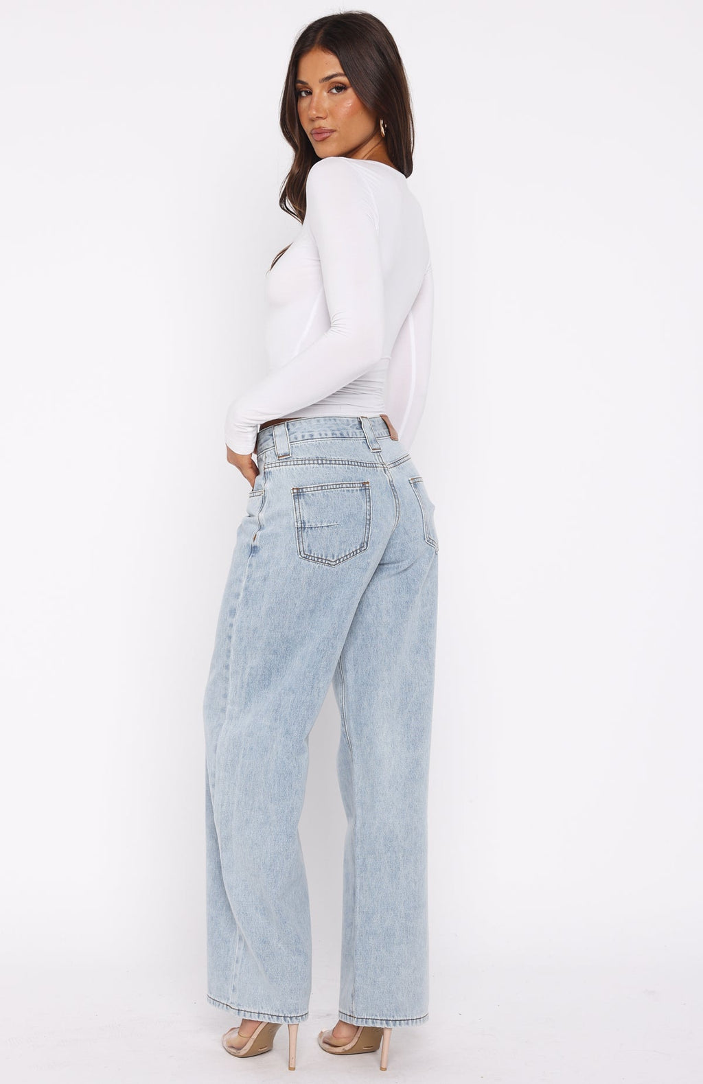 Clarissa Low Rise Wide Leg Jeans Mid Blue