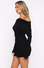 Close To You Long Sleeve Mini Dress Black
