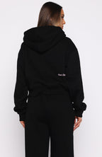 Club 14 Allie Boxy Zip Front Hoodie Black
