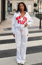 Club 14 Allie Wide Leg Sweatpants Grey Marle