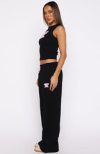 Club 14 Allie Wide Leg Sweatpants Black